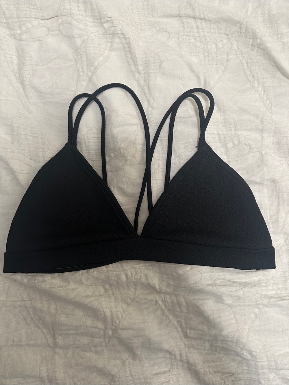 Full Tilt Black Double-Strap Triangle Bralette - Minimalist Style